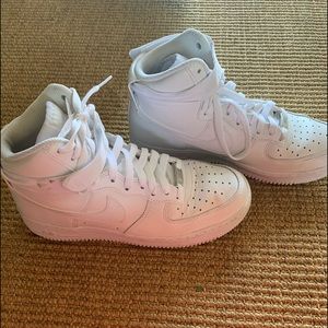 Nike white Air Force 1 high tops (Good condition)